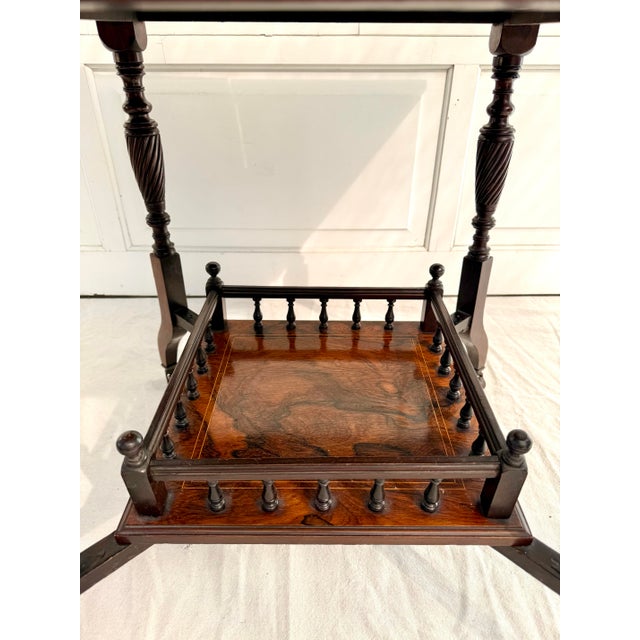 Antique Louis XVI Marquetry Envelope Folding Game Table With Felt Top & Drawer For Sale - Image 11 of 18