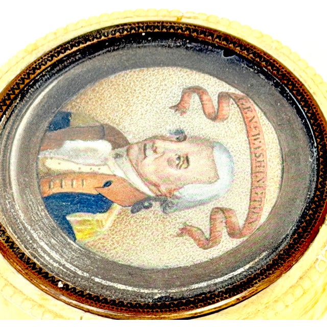 19th Century French George Washington Memorial Bone Snuff Box France for America For Sale - Image 4 of 14