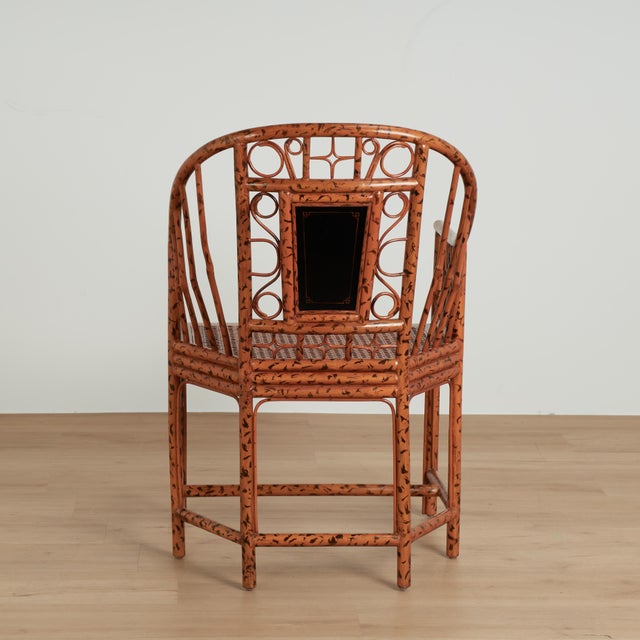 Vintage Set of Four Faux Bamboo Brighton Pavillion Style Chairs by Maitland Smith For Sale - Image 9 of 18