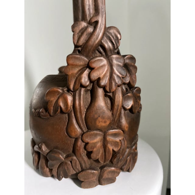 Wood Early 1900s Intricately Hand-Carved Bamboo Water Pail/Flower Vase For Sale - Image 7 of 10