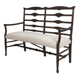 Jonathan Charles Country Ladder Back Settee For Sale