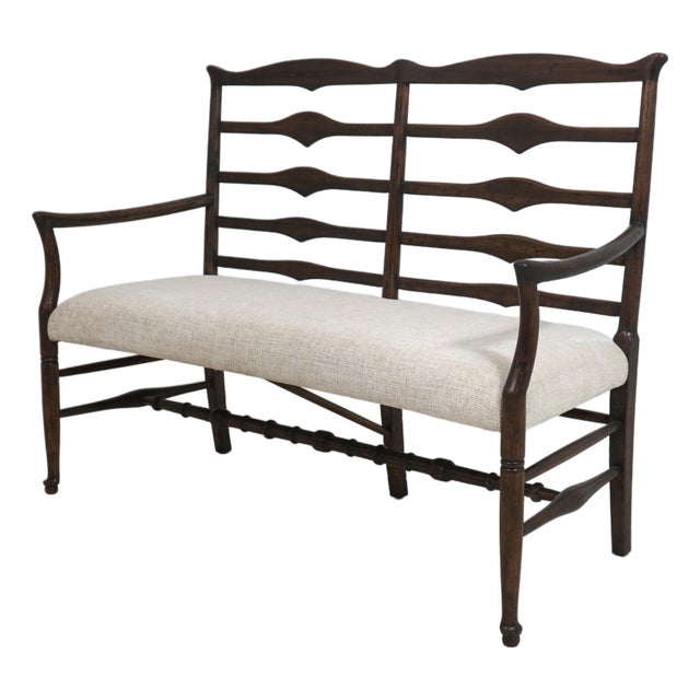 Jonathan Charles Country Ladder Back Settee For Sale