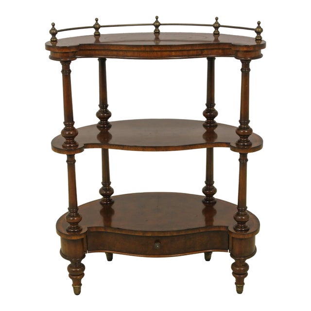 Maitland Smith Mahogany Regency Style 3 Tier Table For Sale