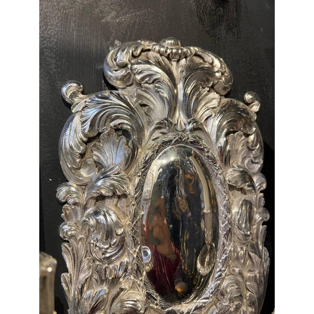 Baroque 1900 Caldwell Baroque Silver Plated Sconces With 2 Lights - a Pair For Sale - Image 3 of 9