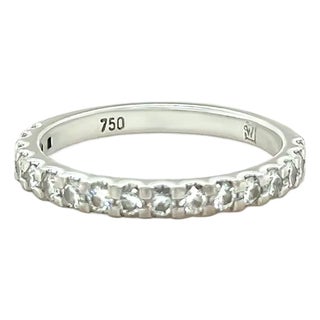 18ct White Gold Diamond Wedding Ring 0.39ct 2.27g, Size 4.5 For Sale
