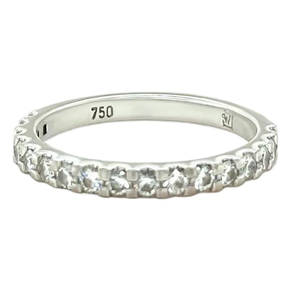 18ct White Gold Diamond Wedding Ring 0.39ct 2.27g, Size 4.5 For Sale