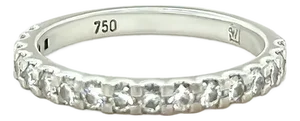 18ct White Gold Diamond Wedding Ring 0.39ct 2.27g, Size 4.5