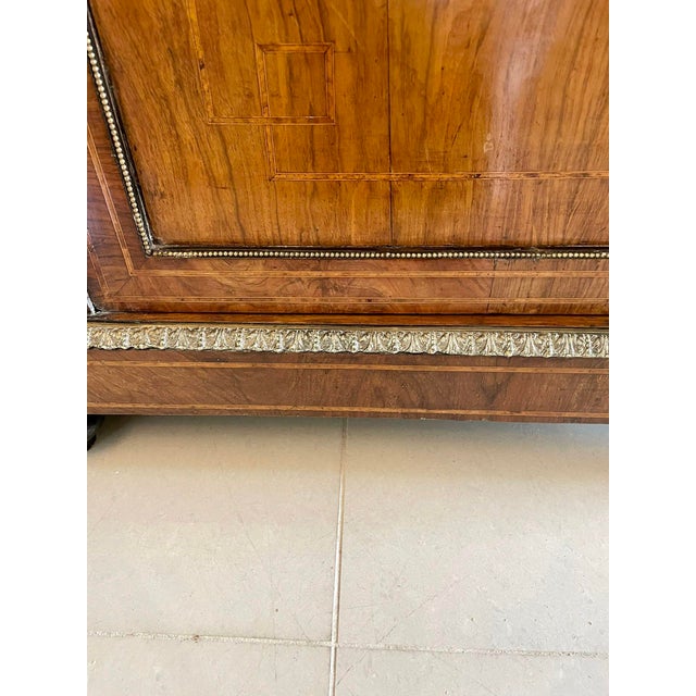 Antique Victorian Inlaid Burr Walnut and Porcelain Mounted Pier Cabinets, 1860, Set of 2 For Sale - Image 10 of 18