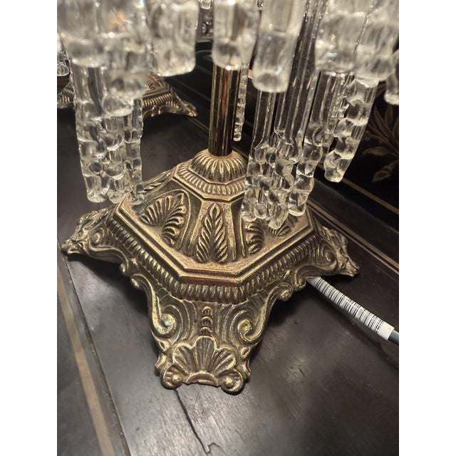 Bronze and Crystal Lamps, 1960s, Set of 2, in Very Good conditions. Designed before 1890 European Plug (up to 250V).The...