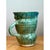 Teal Vintage Drip Glaze Ceramic Pitcher For Sale - Image 8 of 12
