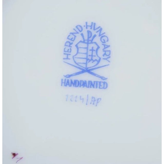 Apponyi Flowerpot with Purple Floral Motifs from Herend, Hungary, 1970s For Sale - Image 4 of 5