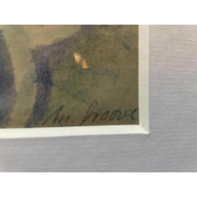 Marga Groove-Marcovic, Girl at the Balustrade, Original Watercolor For Sale - Image 12 of 17