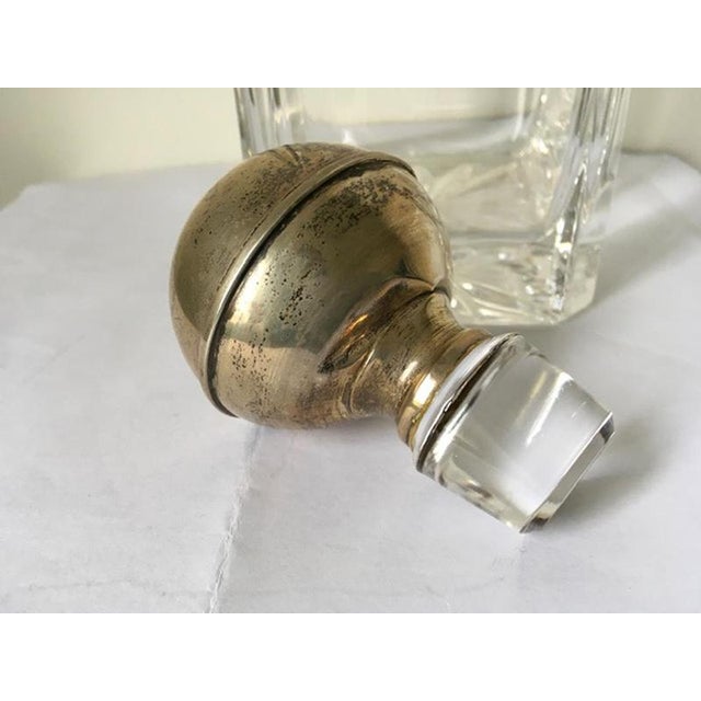 Italian Crystal Bottle with Silver Stopper, 1990s For Sale - Image 12 of 16