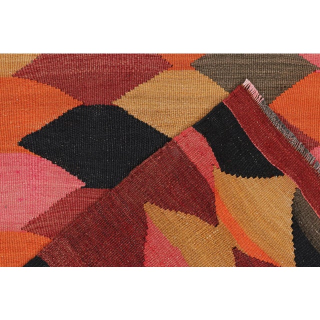 Textile 1950s Vintage Karadagh Persian Kilim in Polychromatic Diamond Patterns by Rug & Kilim For Sale - Image 7 of 8