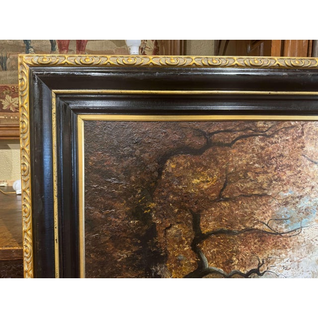 19th Century French Pastoral Oil Painting of Cow and Boy in Giltwood Frame For Sale In Dallas - Image 6 of 11