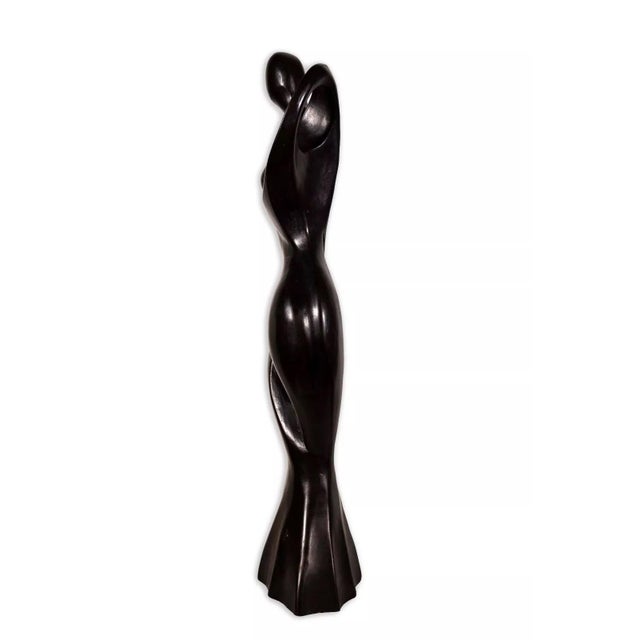 Henry Moore Postmodern Dancing Couple Ironwood Solid Wood Carved Sculpture For Sale - Image 4 of 8