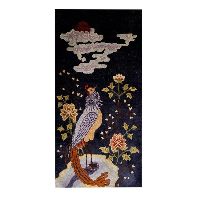 Art Deco Chinese Handmade Silk Bautou Tapestry Rug For Sale