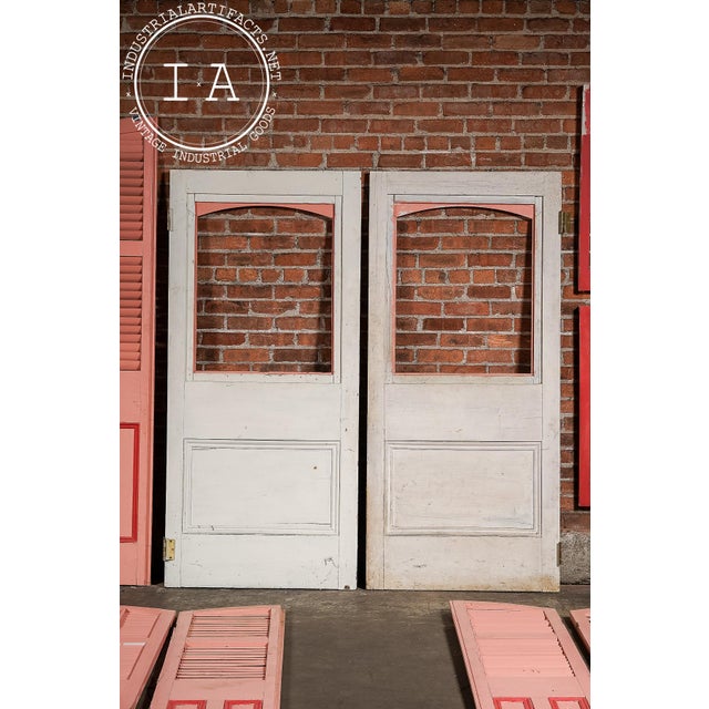 Antique Salvaged New Orleans Architectural Door & Window Panel Set For Sale - Image 14 of 14