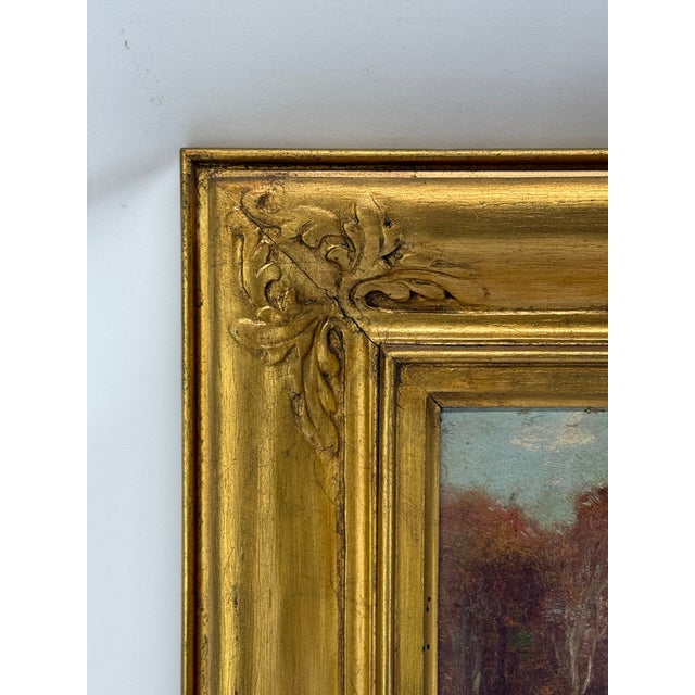 Joseph H. Greenwood (Massachusetts, 1857-1927), "New England Landscape" - Oil on Board, 14.75" w x 12.25" h. Joseph...