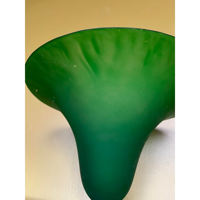 Large 1980s Spanish Artisan Green Glass Centerpiece Bowl For Sale - Image 11 of 12