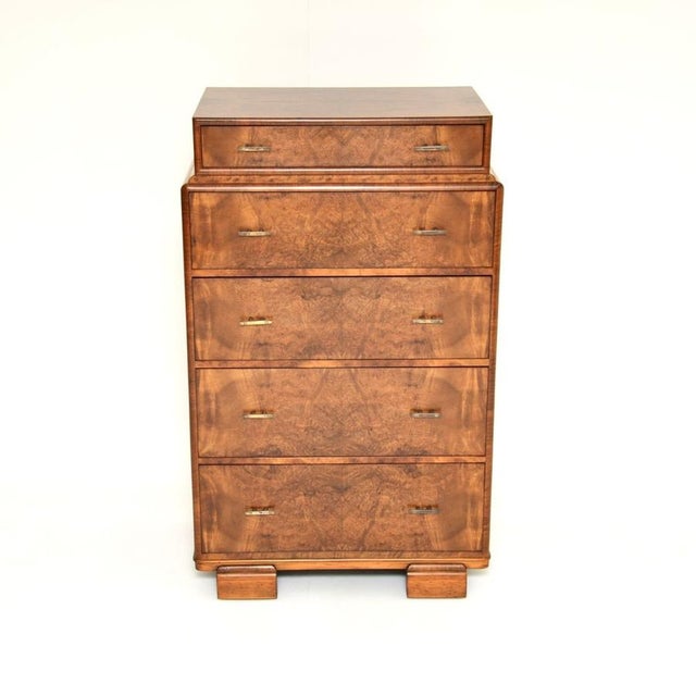 Art Deco Burr Walnut Chest of Drawers, 1930s For Sale - Image 12 of 12