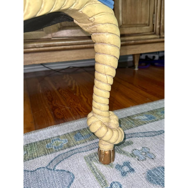 Yellow Italian Carved Rope and Tassel Vintage Chair, Napolean III Style For Sale - Image 8 of 10