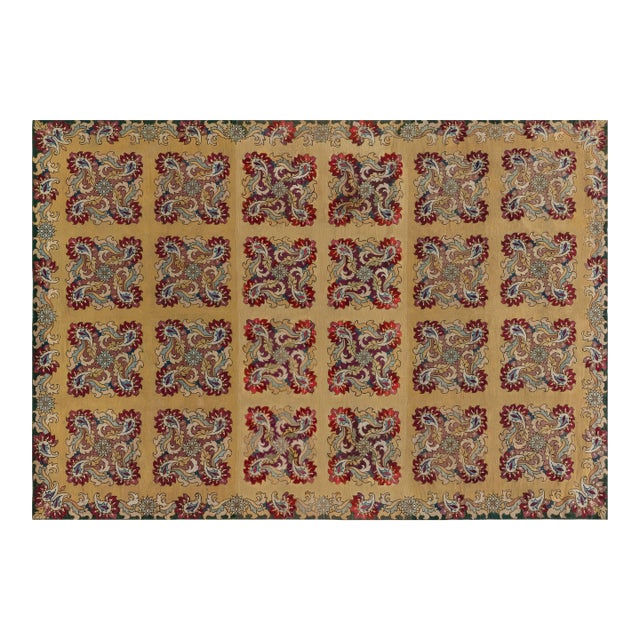Antique English Needlepoint Rug For Sale