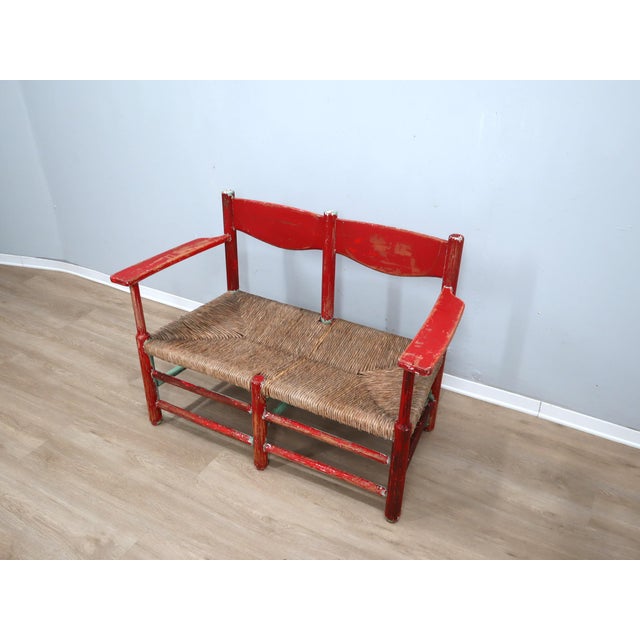 Wood Italian Rustic Country Chic Wooden Bench, 1930s For Sale - Image 7 of 13