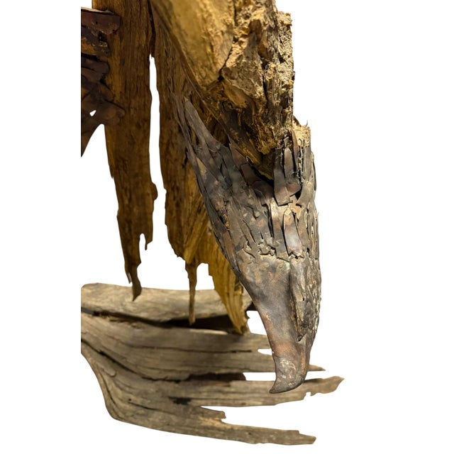 Late 20th Century Monumental Lubomir Tomaszewski Signed Wood and Copper Bird Sculpture Seven Feet Tall For Sale - Image 11 of 18
