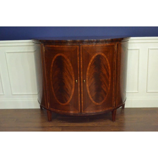 2020s Leighton Hall Showroom Sample - Mahogany Demilune Cabinet For Sale - Image 5 of 11
