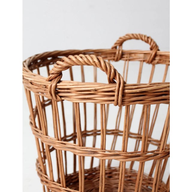 Vintage Wicker Basket For Sale - Image 10 of 11