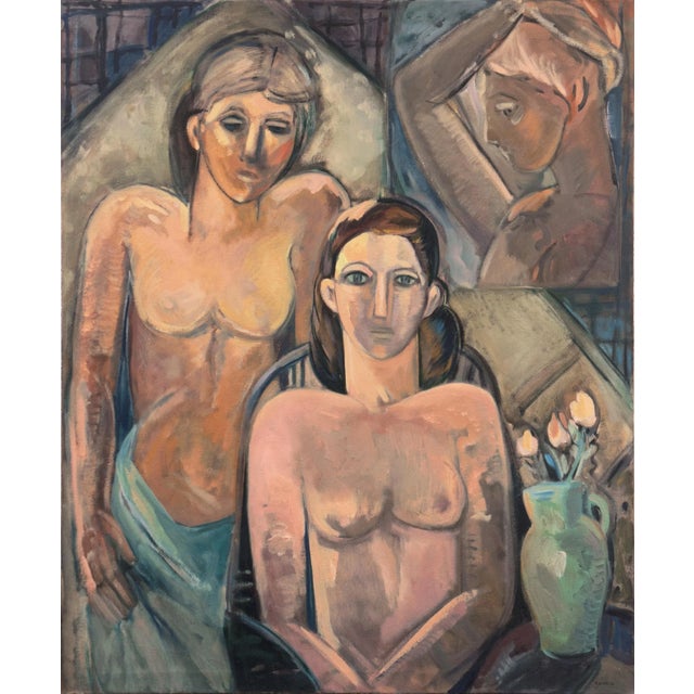 'Women in Interior' by Mary Zarbano, Large Oil, California Woman Artist Studied With Picasso For Sale - Image 9 of 9