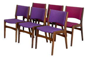 Rosewood Dining Chairs in Style of Erik Buch Upholstered Mid-Century Seating Set of 6 Denmark 1960s