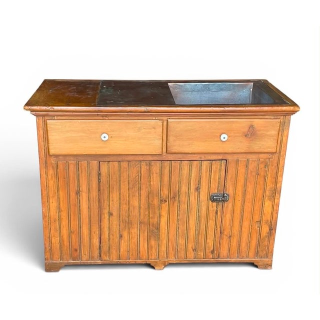 Antique Bead Board Dry Sink For Sale - Image 11 of 12