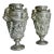 Pair French Metal Urns With Satyr and Putti For Sale