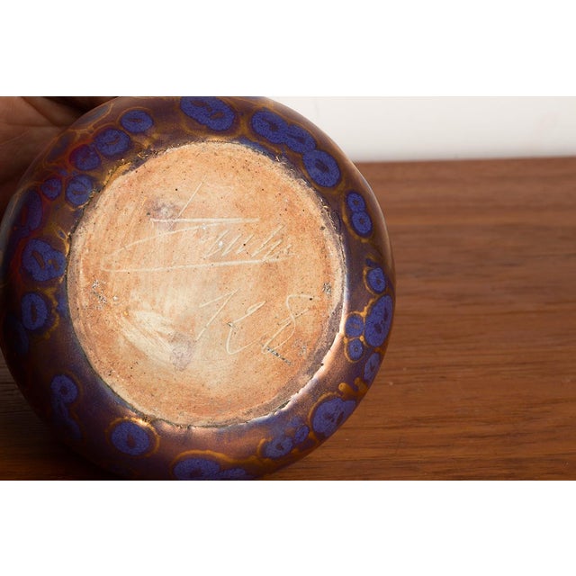 Art Nouveau Style Vase in Iridescent Purple Glazed Ceramic by Léon Pointu, 1890s For Sale - Image 12 of 13