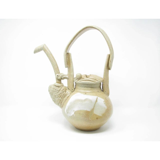 Vintage Decorative Studio Art Pottery Teapot With Abstract Design For Sale - Image 13 of 13