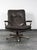 Set of Brown Leather Lounge Chair with Matching Stool by André Vandenbeuck for Strässle, 1960s For Sale - Image 17 of 18