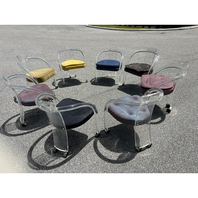 1960s Charles Hollis Jones Style Lucite Dining Chairs- Set of 8 For Sale - Image 12 of 12