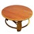 Mid-Century Modern 1950s Restored Mid-Century Five-Pole Rattan & Mahogany Coffee Table W/ Tri-Corner Base For Sale - Image 3 of 10