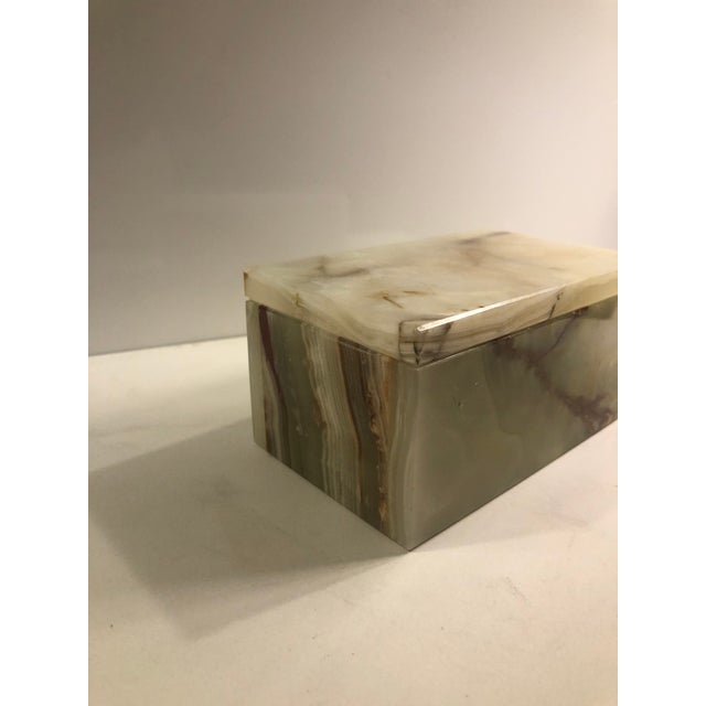1950s Italian Alabaster Sage Green Lidded Box For Sale - Image 9 of 11