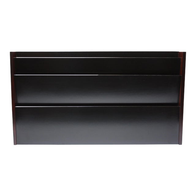 Large Peter Pepper Wall-Mounted Magazine Holder in Rosewood For Sale