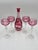 Hutscheneruther 1950s Hutschenreuther Cranberry Overlay Crystal Wine Set Decanter & 4 Glasses Germany For Sale - Image 4 of 17