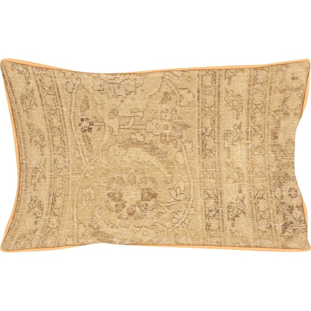 1960s Persian Tabriz Pillow. Hand woven with wool on cotton foundation in the Tabriz region of Iran. Refinished in the...