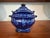 Staffordshire 18th Century Staffordshire Flow Blue Transferware Sugar Bowl & Lid Enoch Wood Cupid Design With Make Do Handle For Sale - Image 4 of 13