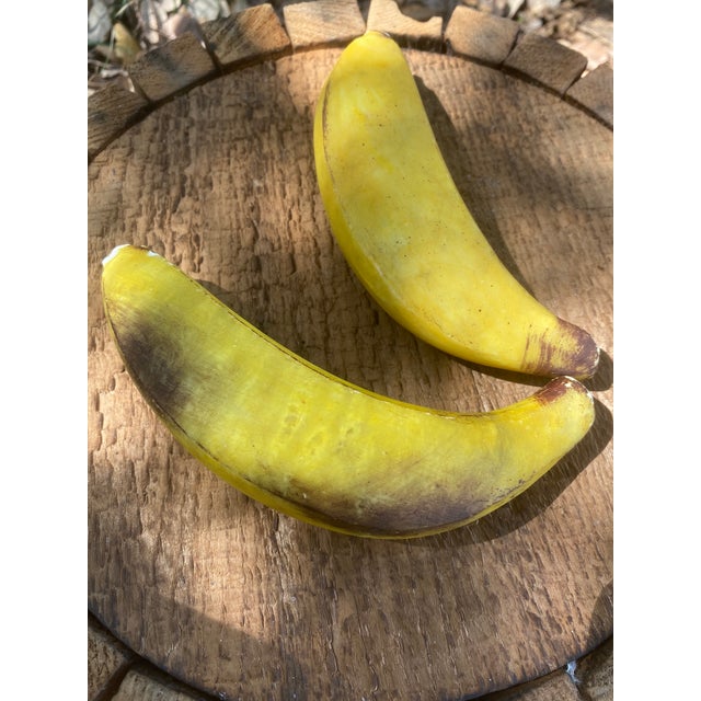Contemporary Andy Warhol-Style Carved Alabaster Banana Sculptures, Set of 2 For Sale - Image 3 of 12