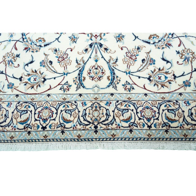 Blue Hand-Knotted Oriental Rug with Silk For Sale - Image 8 of 13