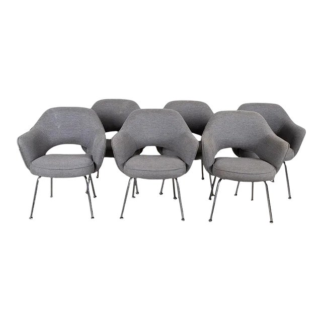 1970s Knoll Eero Saarinen Style Executive Armchairs - Set of 6 For Sale