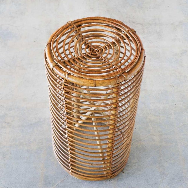 1960s Italian Rattan Stool by Tito Agnoli For Sale In Los Angeles - Image 6 of 9