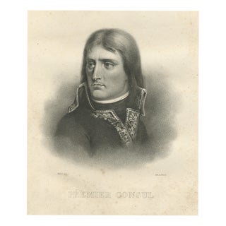 Jean-Baptiste Madou, Napoleon as First Consul, Frontispiece Portrait, 1827, Lithograph For Sale